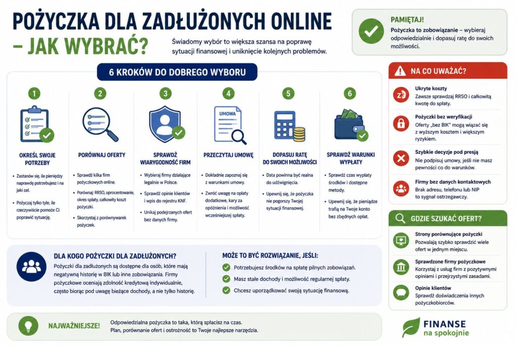 pożyczka dla zadłużonych online - jak wybrać?